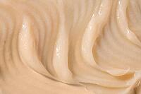 Body care balm, retinol serum, shampoo wavy texture. Hair conditioner cream background. Yellow cosmetic lotion moisturiser sample closeup. Skincare mask smear, creamy cleanser product swatch [IBR123646500]