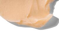 Hair conditioner cream swatch smear on white background. Yellow cosmetic lotion moisturiser sample closeup. Body care balm, retinol serum, shampoo wavy texture. Skincare mask, creamy cleanser product [IBR123646501]