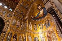 Monreale, Italy - 04.11.2022: Exquisite byzantine mosaics adorning the interior of a historic cathedral [IBR123646531]