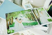 White and blue paspartu wedding photo book and album [IBR123675107]