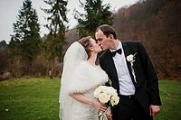 Wedding couple at the autumn forest [IBR123675156]