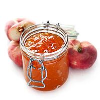 A Jar Of Peach Jam Isolated On White [IBR123700094]