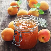 A Jar Of Apricot Jam On A Wooden Background [IBR123700095]