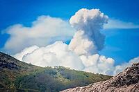 Smoke of sulphur coming out of the crater of Gunung Bromo volcanoe, Java, Indonesia [IBR123713305]