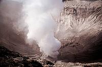 Smoke of sulphur coming out of the crater of Gunung Bromo volcanoe, Java, Indonesia [IBR123713308]