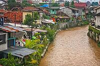 River flowing through the Bukittingi town in Sumatra, Indonesia [IBR123713327]