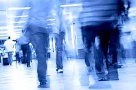 Motion blurred of people walking in subway [IBR123713362]
