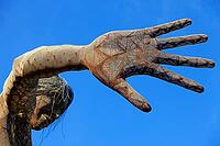 SAN FRANCISCO-OCT 24: 40-foot mesh sculpture of a woman called Bliss Dance by artist Marco Cochrane on Treasure Island in San Francisco on Oct. 24, 2012. Night viewers can alter lights with a phone app [IBR123723153]