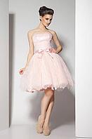 Portrait of young beautiful caucasian brunette in gorgeous dress on white background [IBR123723172]