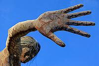 SAN FRANCISCO-OCT 24: 40-foot mesh sculpture of a woman called Bliss Dance by artist Marco Cochrane on Treasure Island in San Francisco on Oct. 24, 2012. Night viewers can alter lights with a phone app [IBR123723236]