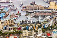 Cape Town, South Africa, December 07, 2011, Elevated view of the V&A Waterfront in Cape Town harbor [IBR123723316]