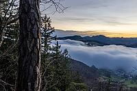 Fog flow, high fog flows over Unteren Hauenstein Pass into the Basel area, long exposure, Wisenberg, Baselland, Switzerland [IBR123769693]