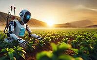 Future of agriculture with robots and automation, sustainable, connected, AI generated [IBR123769698]