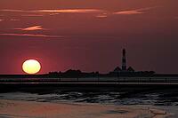 Westerhever lighthouse from Tümlau Bay, Wadden Sea National Park, Schleswig-Holstein, Germany [IBR123773523]