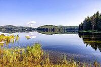 Erstaunlicher Spiegel am Shiroka Polyana Dam, Westrhodopen, Bulgarien [IBR123790603]