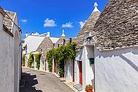 Die einzigartigen Trulli in Alberobello, Bari, Italien [IBR123790648]