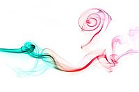 Abstract color smoke flow on white background [IBR123878823]