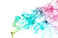 Abstract color smoke flow on white background [IBR123878824]