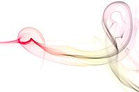 Abstract color smoke flow on white background [IBR123878825]
