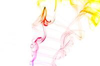 Abstract color smoke flow on white background [IBR123878828]