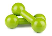 Pair of green dumbbells for fitness isolated on white background [IBR123878831]