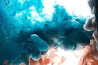 Abstract acrylic paint color swirls in water, background [IBR123878839]