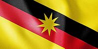 Sarawak State Flag Featuring Hornbill Symbol of Strength and Unity [IBR123893283]