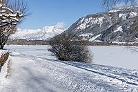 Landscape panorama, Zell am See, lake, snow, winter, sun, Pinzgau [IBR123895609]