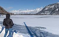 Landscape panorama, Zell am See, lake, snow, winter, sun, Pinzgau [IBR123895612]