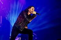 Mikael Sehlin, singer of Amaranthe, live on Arcane Dimensions Tour 2026 at Munich's Zenith on 17.01.2026 [IBR112941820]