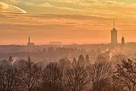 Winter sunrise over Augsburg, Bavaria, Germany [IBR112941840]