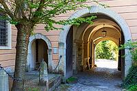 Gate crossing at Landschloss Zuschendorf, Pirna, Saxony, Germany [IBR123911479]