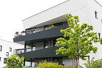 Modern residential building by architect Rico Sprenger, Die tanzende Siedlung auf dem Kassberg, Chemnitz, Saxony, Germany [IBR123911480]