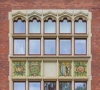 Historic Oberpostdirektion building on Reichsstraße 11, Art Nouveau villas and Wilhelminian era buildings on Kaßberg, Chemnitz, Saxony, Germany [IBR123911481]