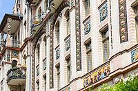 Majolica houses by architect Reinhold Siebert, richly decorated town houses in early Art Nouveau, residential complex, Art Nouveau villas and Wilhelminian era buildings on the Kaßberg, Chemnitz, Saxony, Germany [IBR123911489]