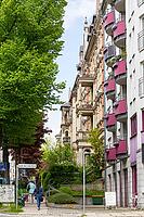 Majolica houses by architect Reinhold Siebert, richly decorated town houses in early Art Nouveau, residential complex, Art Nouveau villas and Wilhelminian era buildings on the Kaßberg, Chemnitz, Saxony, Germany [IBR123911493]