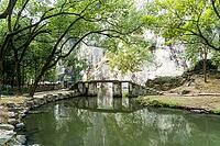 The East Lake in Shaoxing City, Zhejiang Province, China, featuring beautiful mountains, clear waters, and distinctive wooden boats, is a national AAAA-level tourist attraction [IBR123990998]