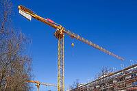 Shell of residential buildings in the Überseestadt of Bremen, scaffolding, construction site, Bremen [IBR123999830]