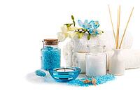 Spa setting, aromatherapy and health care items, isolated on white [IBR123999895]