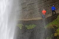 Tourists at Kvernufoss Waterfall, Skogafoss, South Iceland, Iceland [IBR124192757]