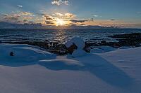 View from Söröya across the Norwegian Sea to Loppa, Finnmark, Norway, February 2019 [IBR124200487]