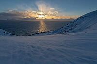 View from Söröya across the Norwegian Sea to Loppa, Finnmark, Norway, February 2019 [IBR124200489]