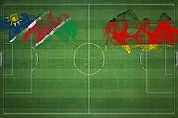 Namibia vs Germany Soccer Match, national colors, national flags, soccer field, football game, Competition concept, Copy space [IBR124240903]