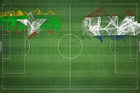 Myanmar vs Netherlands Soccer Match, national colors, national flags, soccer field, football game, Competition concept, Copy space [IBR124240911]