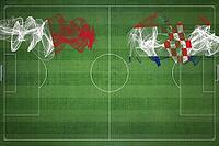 Malta vs Croatia Soccer Match, national colors, national flags, soccer field, football game, Competition concept, Copy space [IBR124240950]