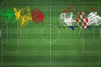 Mali vs Croatia Soccer Match, national colors, national flags, soccer field, football game, Competition concept, Copy space [IBR124240963]