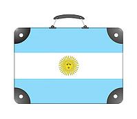 Argentina country flag in the form of a travel suitcase on a white background - illustration [IBR124351704]