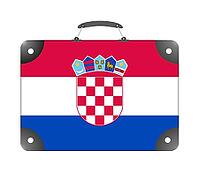 Flag of the country of Croatia in the form of a suitcase for travel on a white background - illustration [IBR124351708]