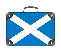 Scotland country flag in the form of a travel suitcase on a white background - illustration [IBR124351721]