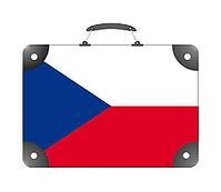 Czech Republic flag in the form of a travel suitcase on a white background - illustration [IBR124351722]